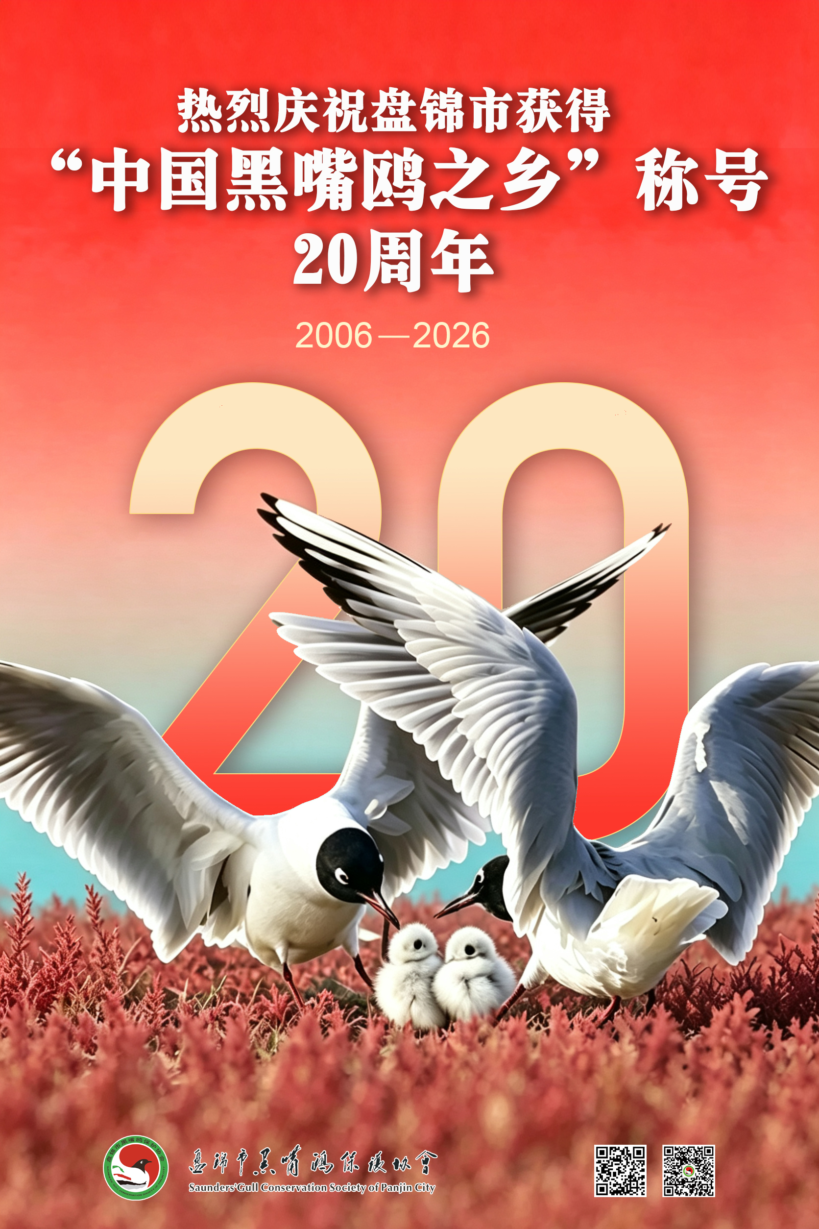 二十载鸥鸣湿地，守初心逐绿前行------热烈庆祝盘锦市荣膺“中国黑嘴鸥之乡”20周年